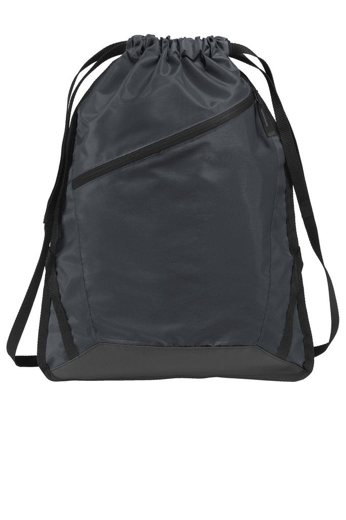 Asymmetrical Front-Zip Polyester Drawstring Bag - BAGANDCANVAS.COM