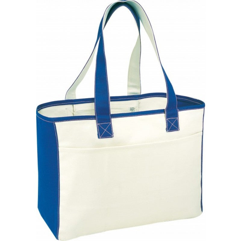 Canvas Tote Bag Front Slip Pocket With Hook And Loop Closure - BAGANDCANVAS.COM