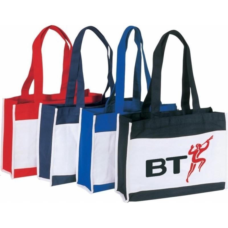 Canvas Tote Bag With Front Slip Pocket - BAGANDCANVAS.COM