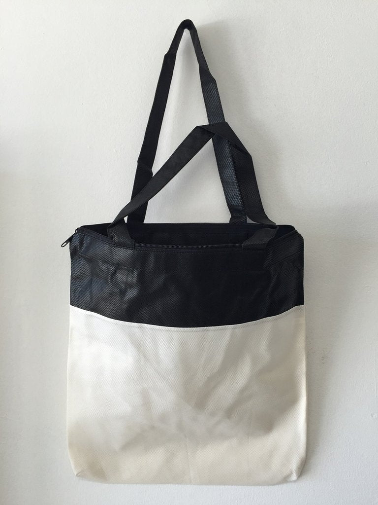Cheap Non-Woven Tote Bag With Zipper Two-Tone - BAGANDCANVAS.COM