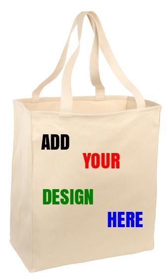 Over-The-Shoulder Custom Grocery Tote Port Authority® - BAGANDCANVAS.COM