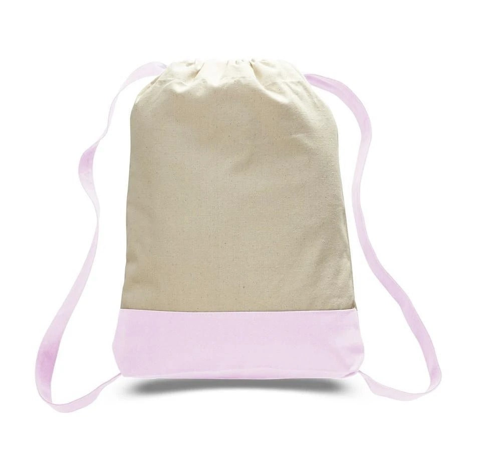 Two Tone Canvas Sport Backpacks / Wholesale Drawstring Bags - BAGANDCANVAS.COM