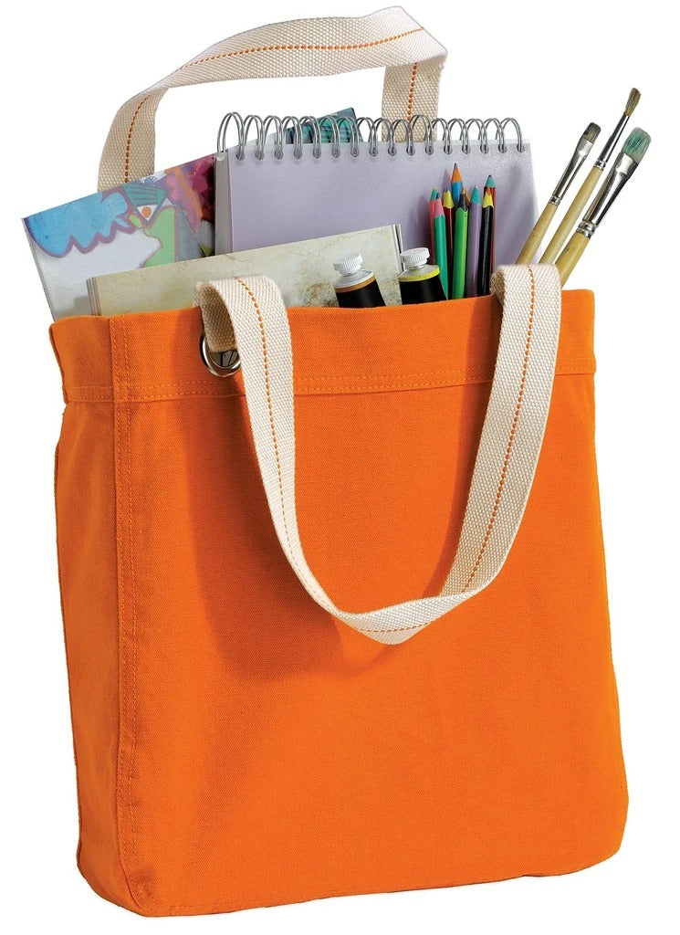 Medium Interlocking G tote bag in orange cotton canvas