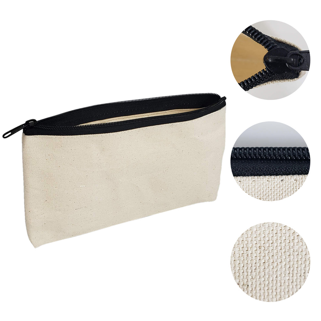 Rectangular Canvas Pouch Bag with Zipper Closure - BAGANDCANVAS.COM