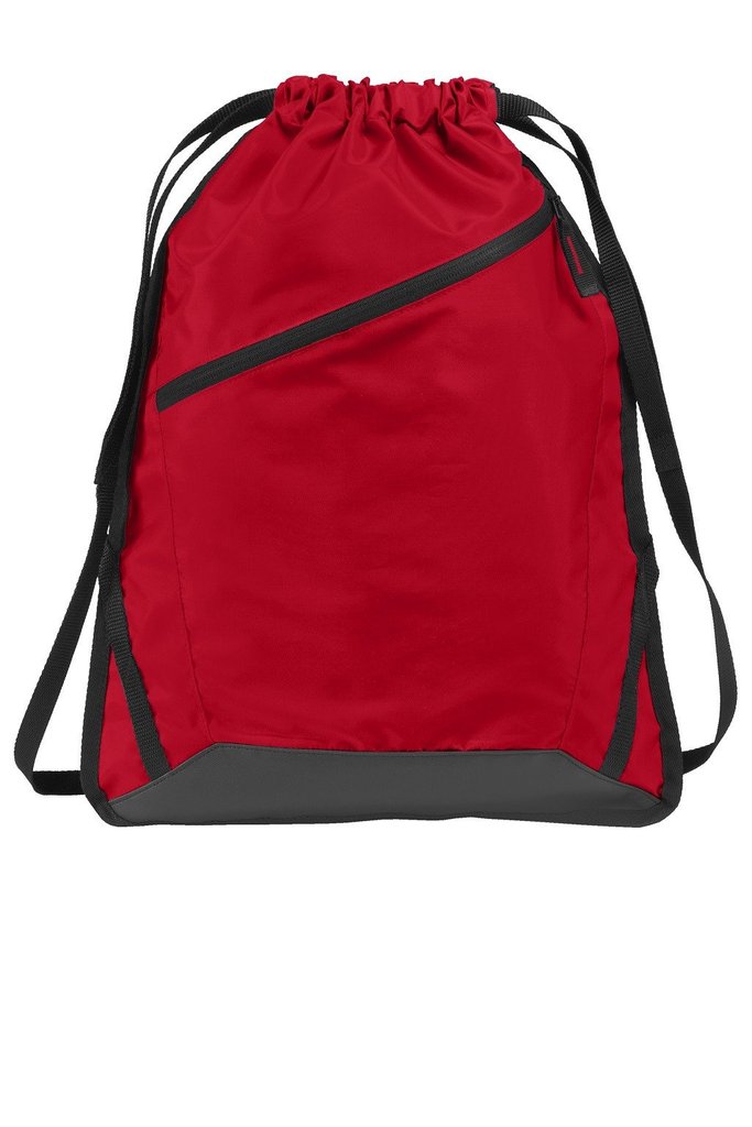 Asymmetrical Front-Zip Polyester Drawstring Bag - BAGANDCANVAS.COM