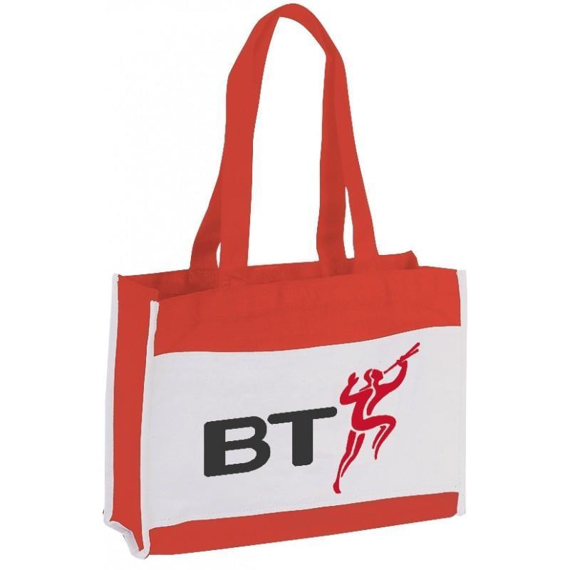 Canvas Tote Bag With Front Slip Pocket - BAGANDCANVAS.COM