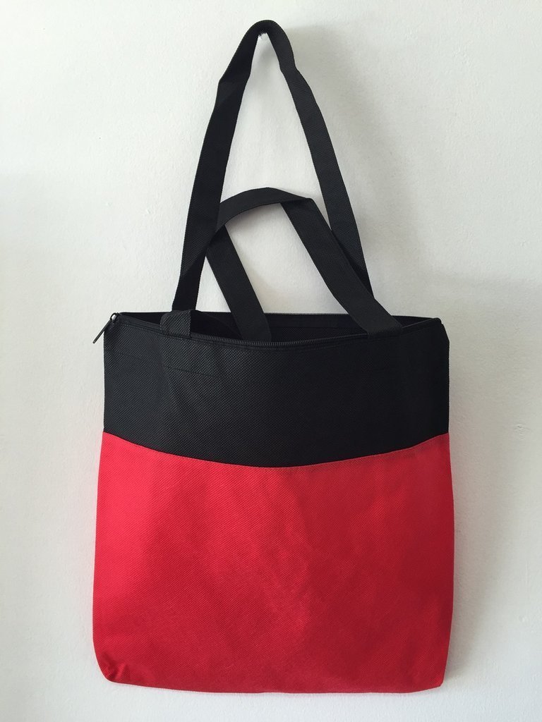 Cheap Non-Woven Tote Bag With Zipper Two-Tone - BAGANDCANVAS.COM