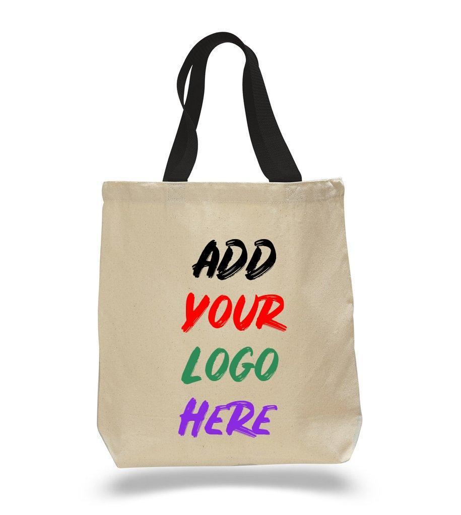 Custom Cotton Canvas Tote Bags With Contrast Handles - Customized - BAGANDCANVAS.COM