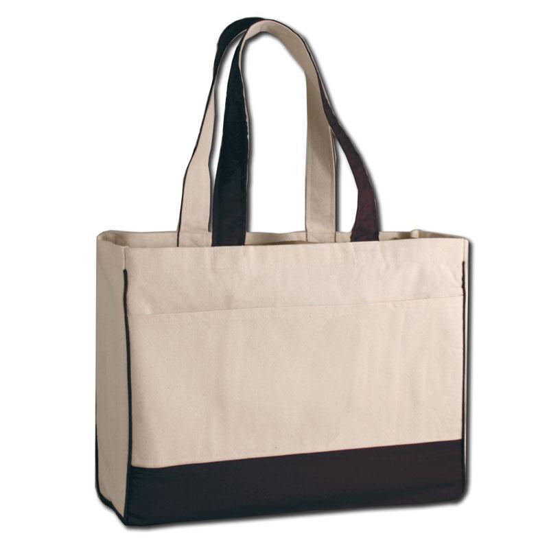 Custom Cotton Canvas Tote Bag With Inside Zipper Pocket