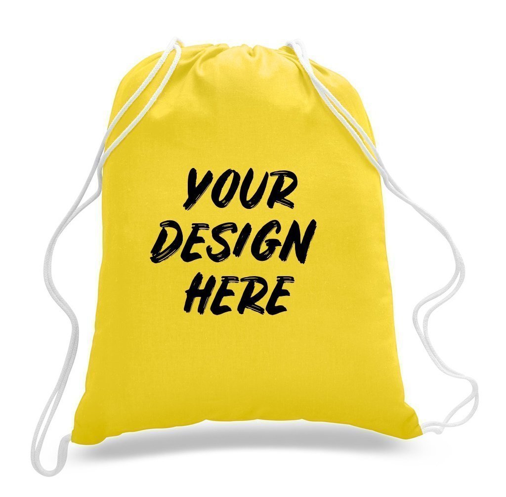 Custom Economical Sport Cotton Drawstring Bag Cinch Packs - Customized - BAGANDCANVAS.COM