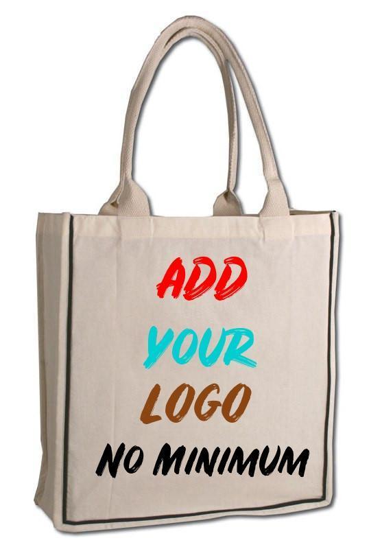 Custom Fancy Handle 100% Cotton Tote Bag - BAGANDCANVAS.COM