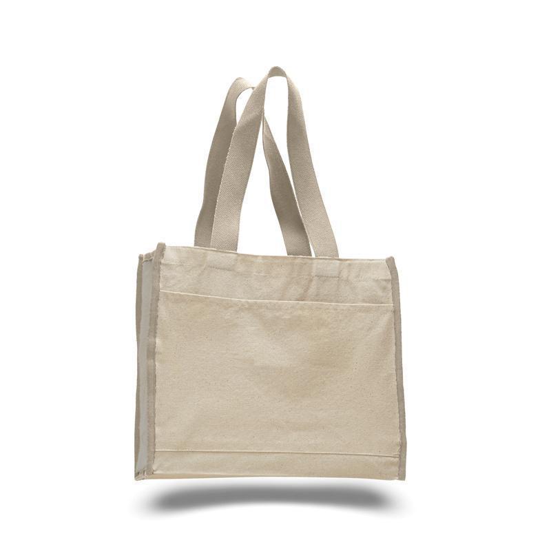 Custom Heavy Canvas Tote Bag With Colored Trim