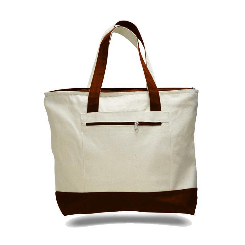 Heavy canvas zippered shopping tote bags 2025