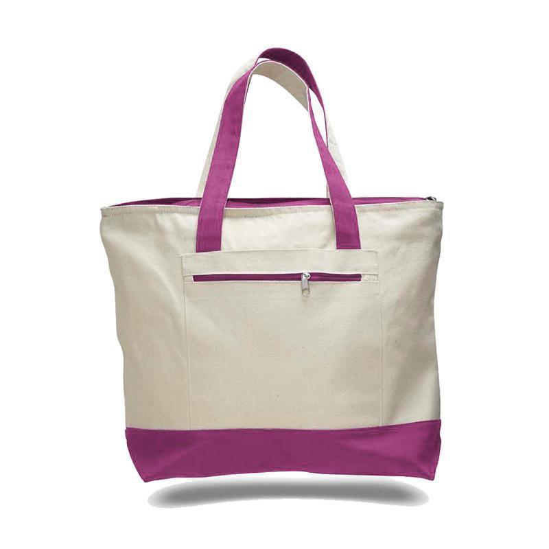 Custom Heavy Canvas Zippered Shopping Tote Bags