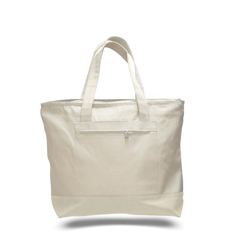 Heavy canvas zippered shopping tote bags online