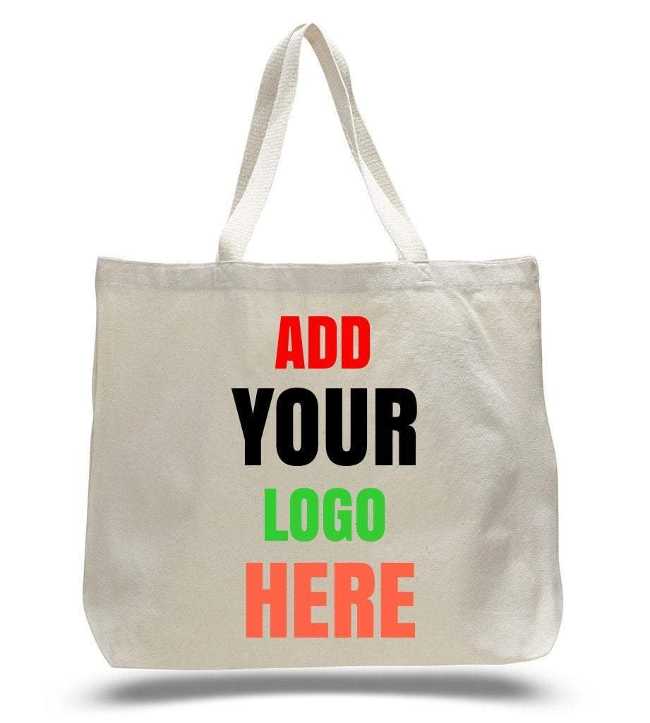 Custom Jumbo Canvas Tote Bag Web Handles - Customized - BAGANDCANVAS.COM