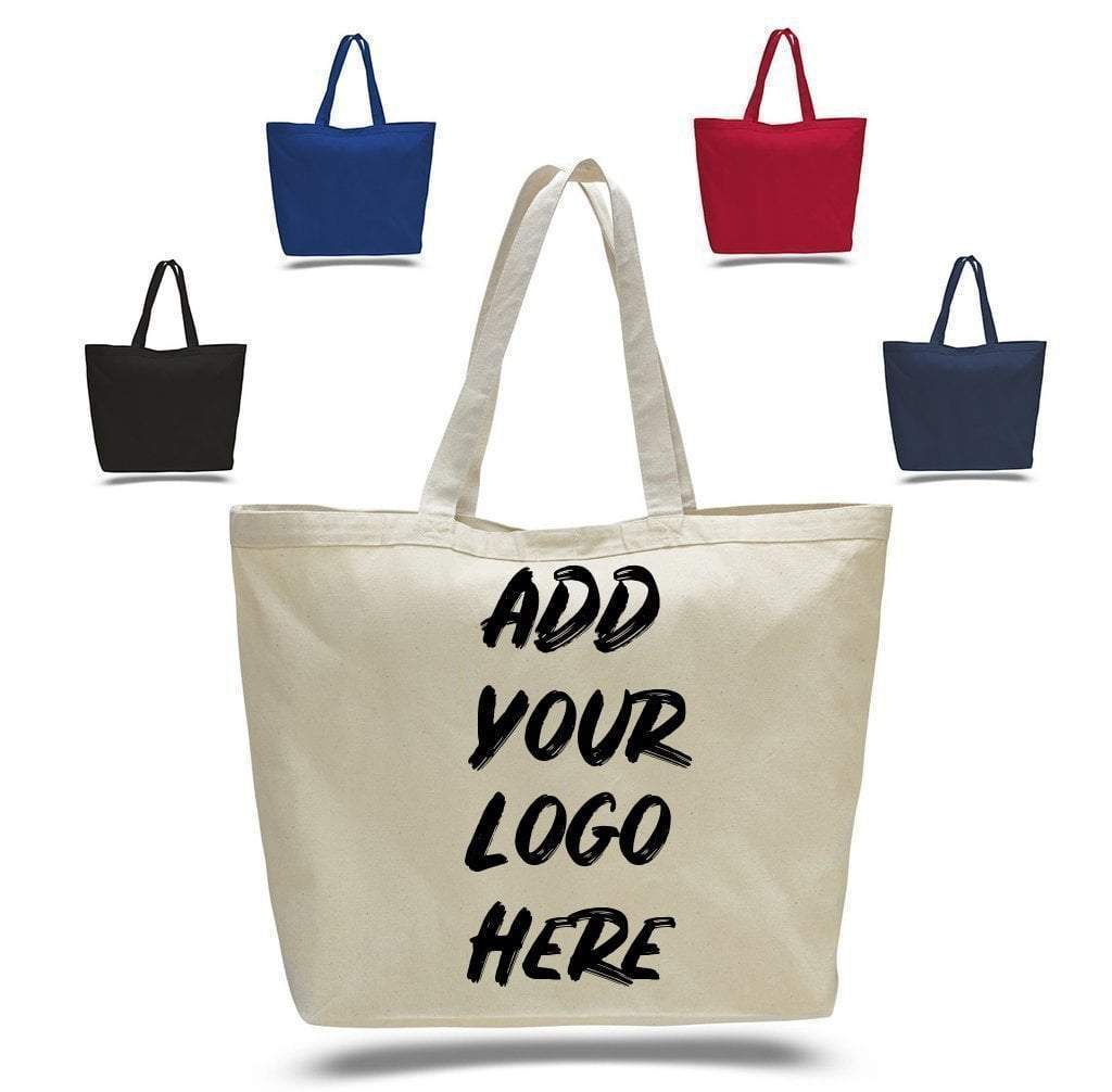 Custom Large Heavy Canvas Tote Bags With Hook And Loop Closure - Customized - BAGANDCANVAS.COM
