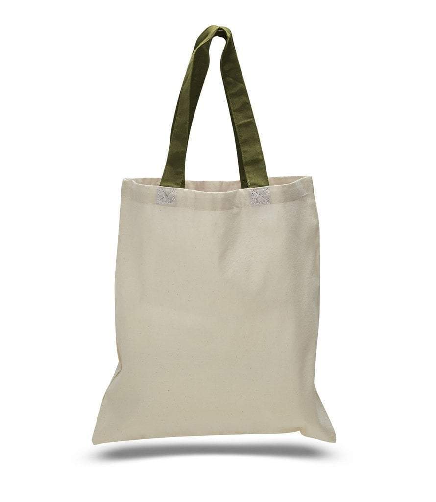 Custom Tote Bag With Color Handles 100% Cotton - BAGANDCANVAS.COM