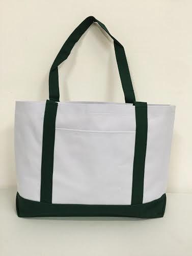 Grocery Shopping Tote Bag With Large Outside Pocket - BAGANDCANVAS.COM