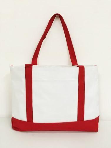 Grocery Shopping Tote Bag With Large Outside Pocket - BAGANDCANVAS.COM