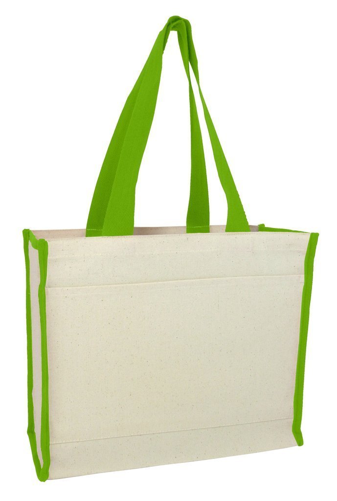 Heavy Canvas Tote Bag With Colored Trim - BAGANDCANVAS.COM