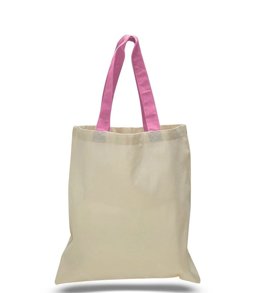 High Quality Promotional Color Handles Tote Bag 100% Cotton - BAGANDCANVAS.COM