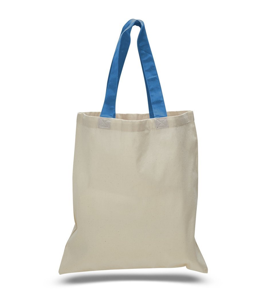 High Quality Promotional Color Handles Tote Bag 100% Cotton - BAGANDCANVAS.COM