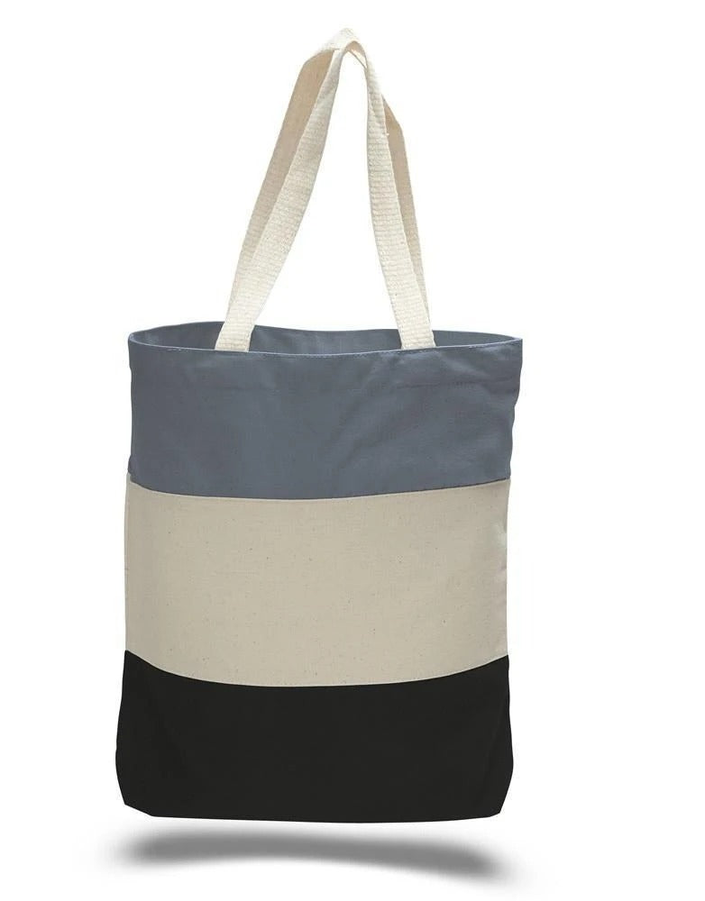 Wholesale Heavy Canvas Tote Bags Tri-Color - BAGANDCANVAS.COM
