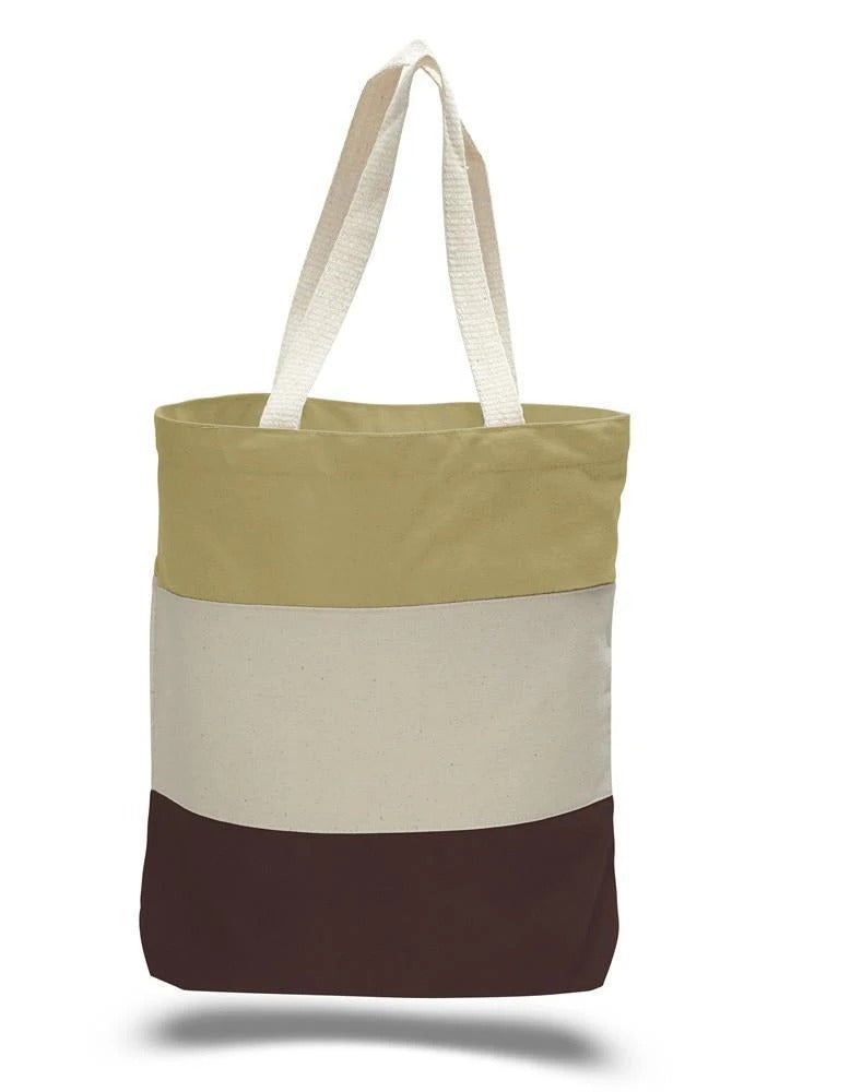 Wholesale Heavy Canvas Tote Bags Tri-Color - BAGANDCANVAS.COM