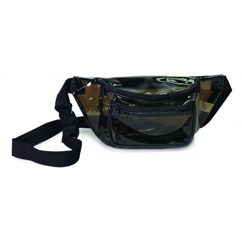 Transparent Black 3-Zippered Fanny Pack - BAGANDCANVAS.COM