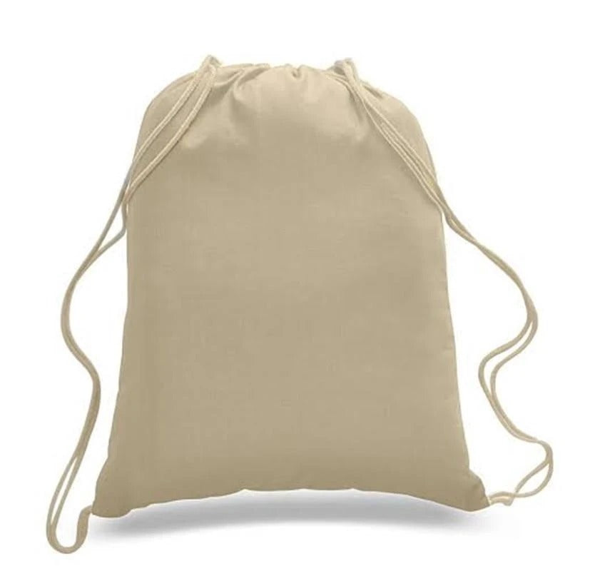 Large Drawstring Backpack 100% Cotton Sheeting - BAGANDCANVAS.COM