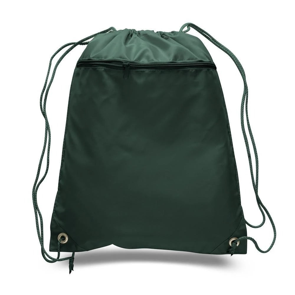 Polyester Cheap Drawstring Bags With Front Pocket - BAGANDCANVAS.COM