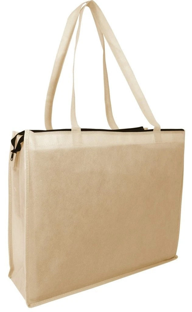 Zippered Large Tote Bags - Reusable Grocery Bags - BAGANDCANVAS.COM