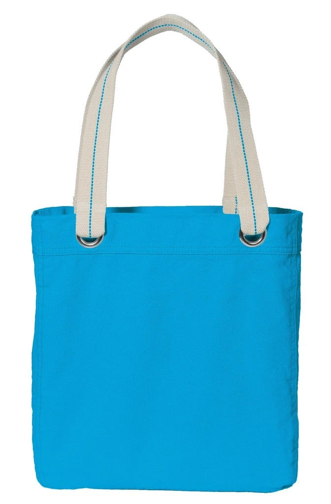 Teal canvas tote bag hot sale