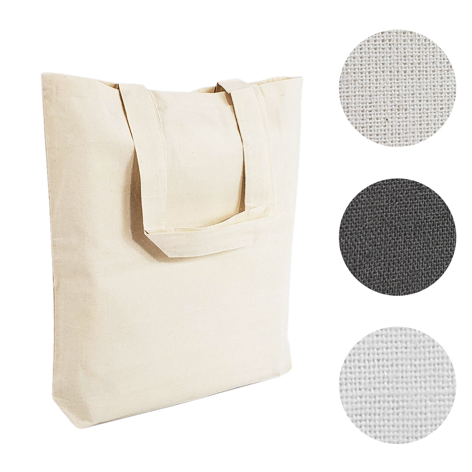 Canvas Tote Bags Bulk - Blank Canvas Bags w/ Bottom Gusset | TG200 - Set of  12, Black