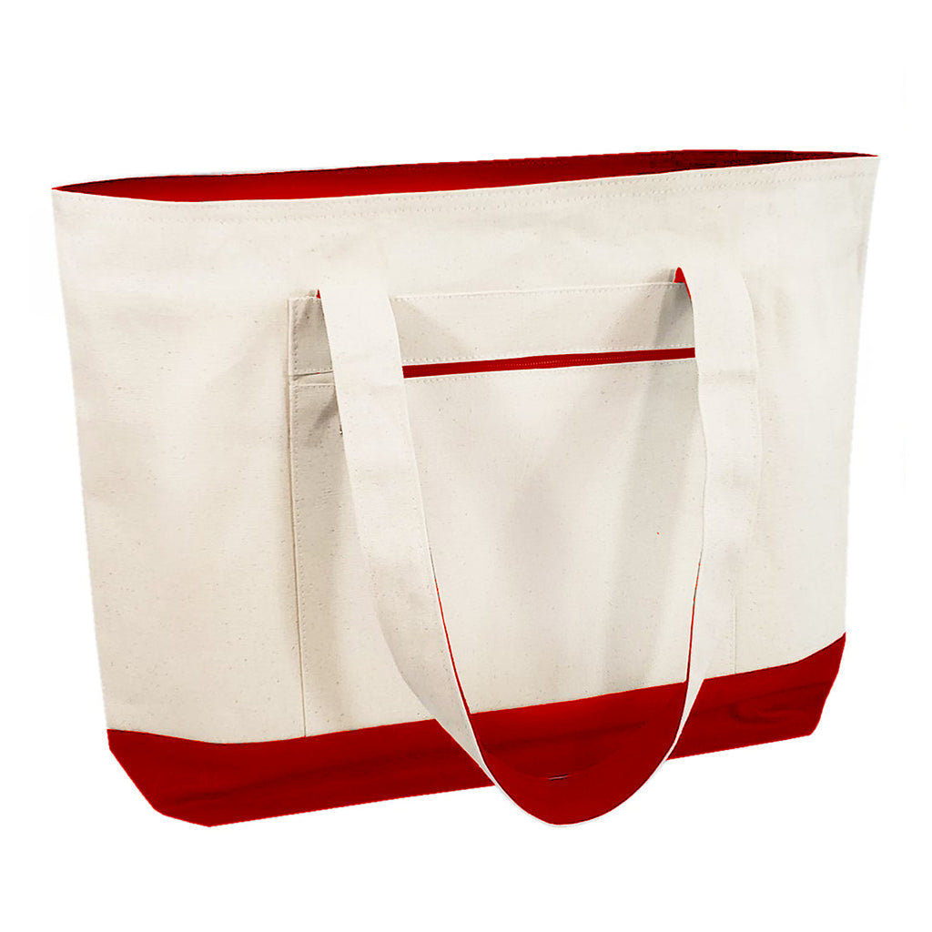 Heavy Canvas Zippered Shopping Tote Bags - BAGANDCANVAS.COM